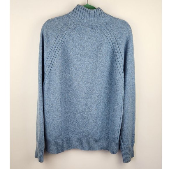 Banana Republic Italian Wool Blend Raglan Button Sweater sz L - Picture 2 of 8